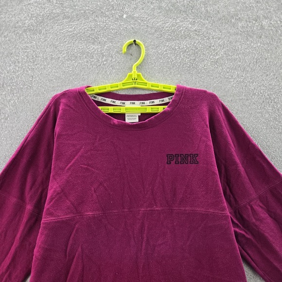 Victoria's Secret PINK Women Sweatshirt M Magenta LOVE Coquettecore Logo - Picture 4 of 9